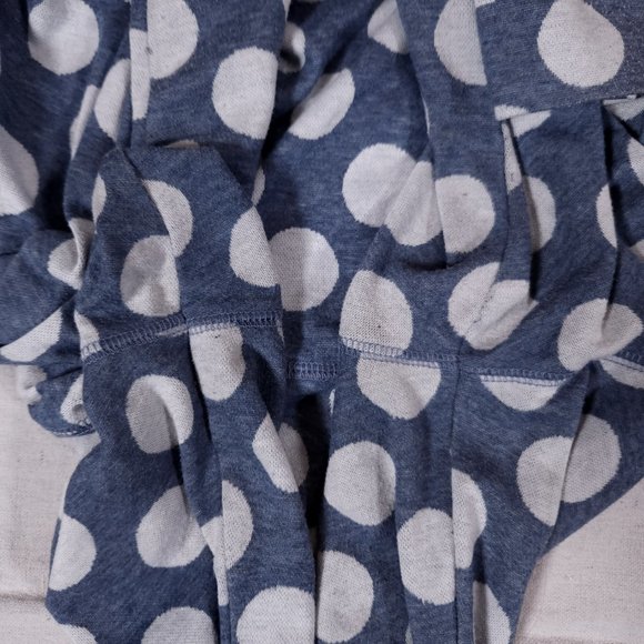 Betabrand Blue Polka Dot Cowl Neck Pullover Tunic Hoodie Large Made in USA - Picture 14 of 16